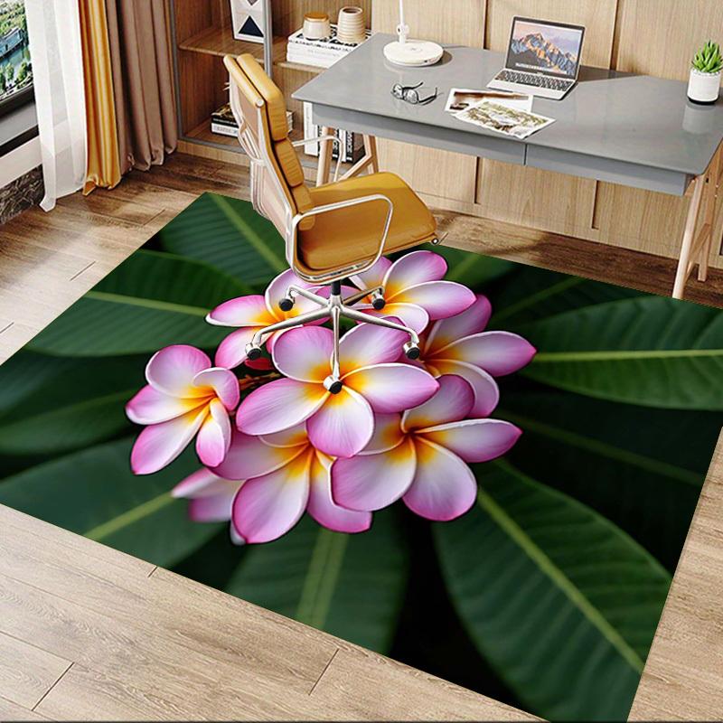1PC Flores de Plumeria Extra Grandes Alfombra de Piso Antideslizante, Oficina, familia, dormitorio, Estudio Alfombra de Área Grande Alfombras de Interior, , Colores Vibrantes