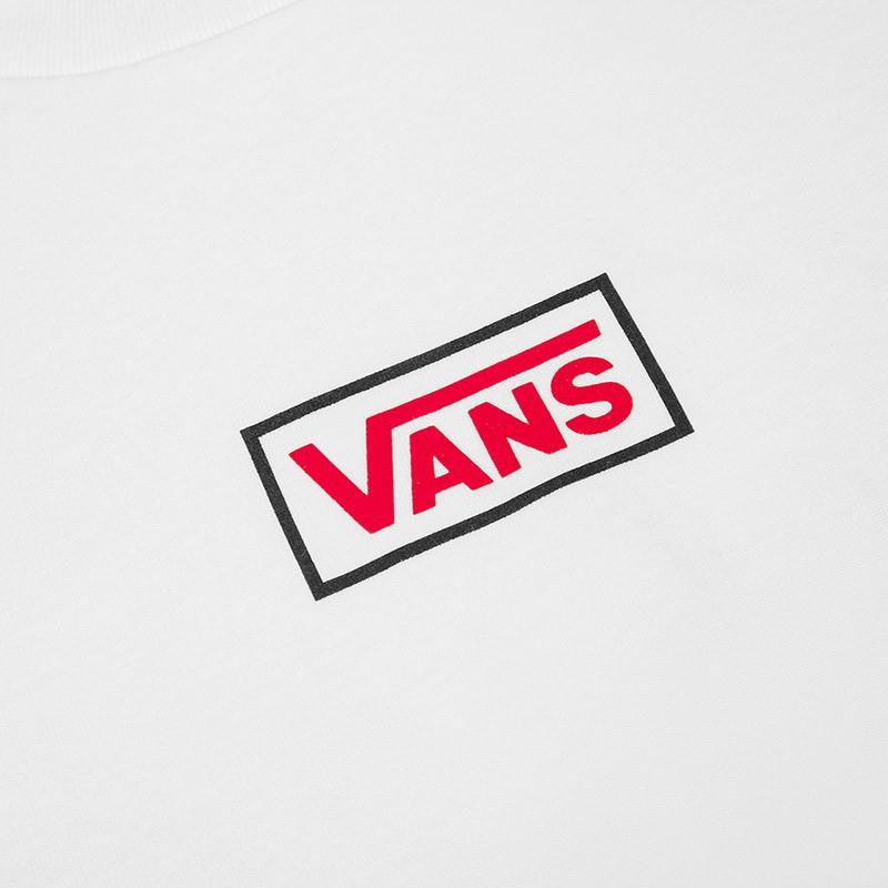 Vans Checkerboard Logo Casual Long Sleeve Crew Neck T-Shirt Men Tops White VN0A54MQWHT