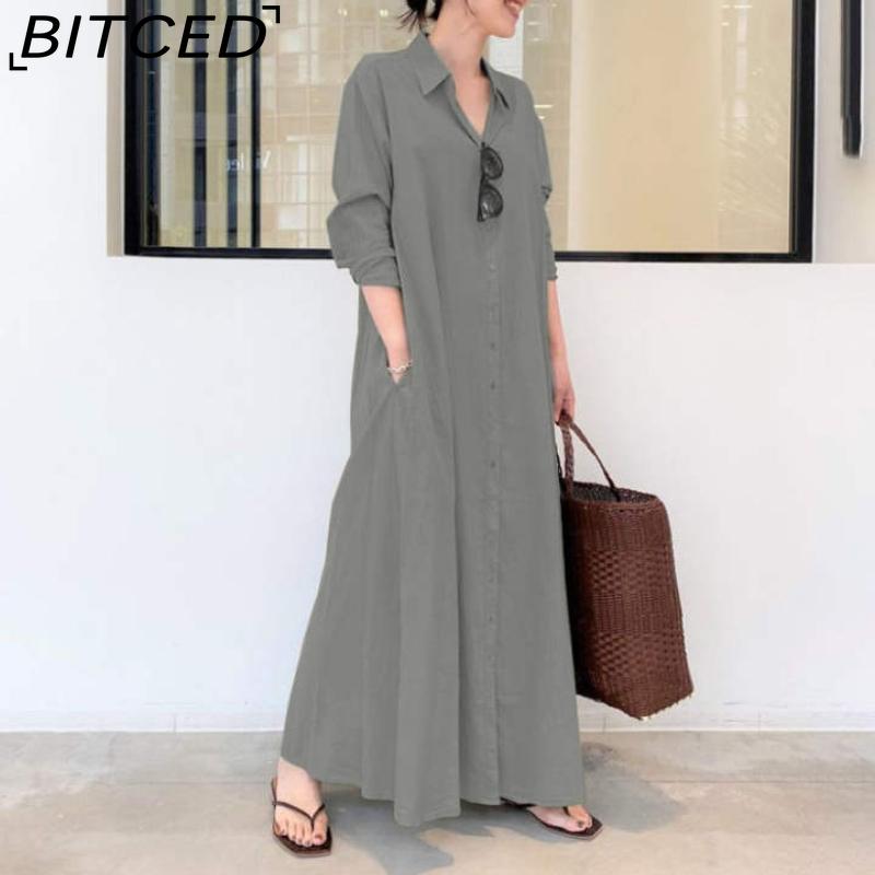 BITCED Women's Long Shirt Dress Sizes: S-5XL Casual Dresses