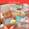 Bear Plush Flower Keychain Toy Stuffed Doll Backpack Pendant Gift Decoration