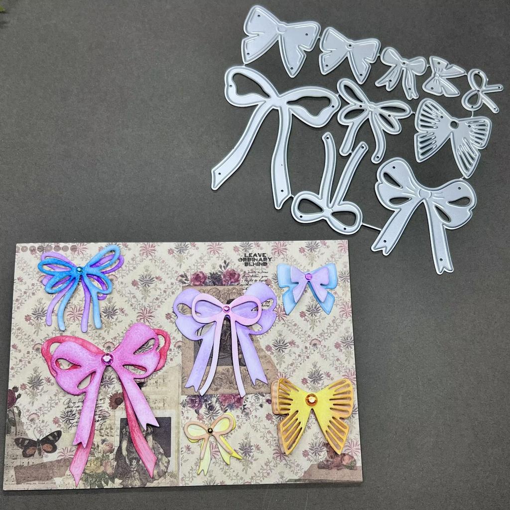 Bow Embossing Die Set for DIY Decorations - Metal Dies with Multiple Hollowed Shapes