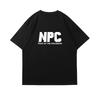 Nieuw Japan En Koreaans Npc Pixel Letters Korte Mouwen T-shirt Voor Unisex En Unisex Met Dezelfde Woon-werkverkeer Stijl Reizen Halve Mouw