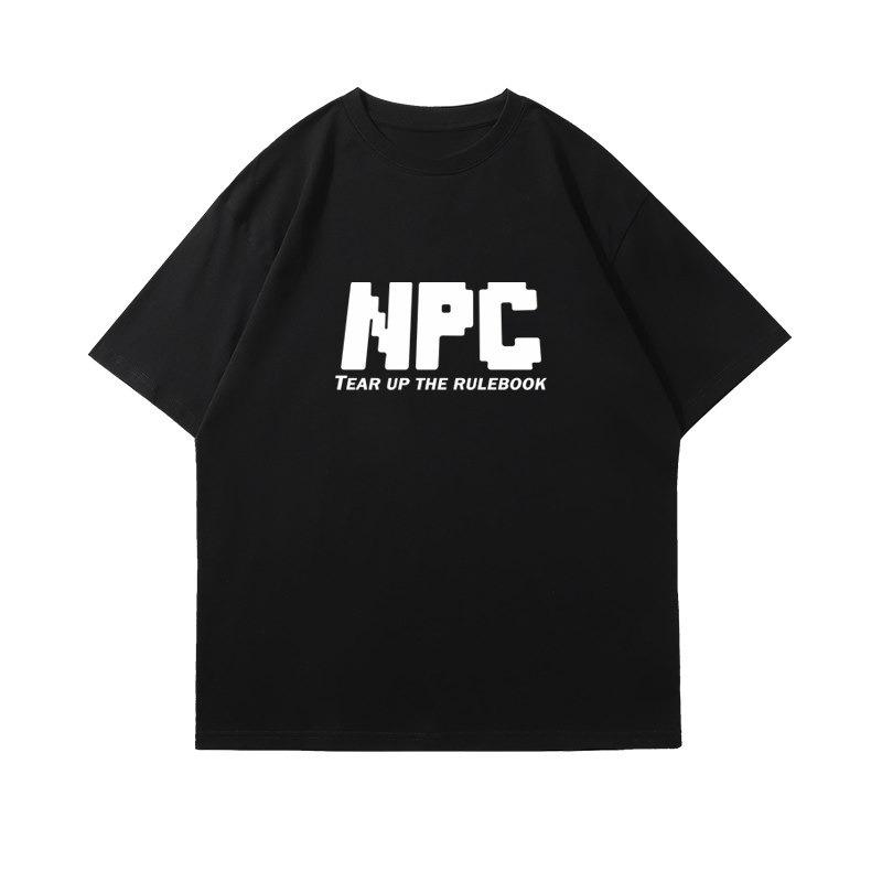 2026 Japan And Korean Npc Pixel Letters Shortsleeved Tshirt For Unisex And Unisex With The Same Commuting Style Travel Half Sleeve