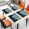 1-Pack Van Gogh Starry Night Linen Placemats, Fashion Print for Dining, Kitchen, Party, Home Decor