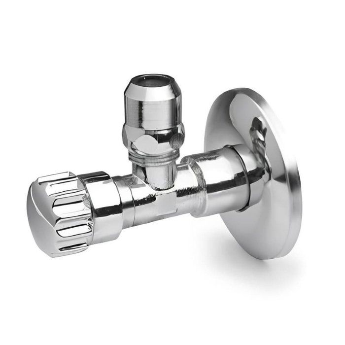 1/2 Inch Chrome Plated Angle Stop Valve with 10mm Fitting