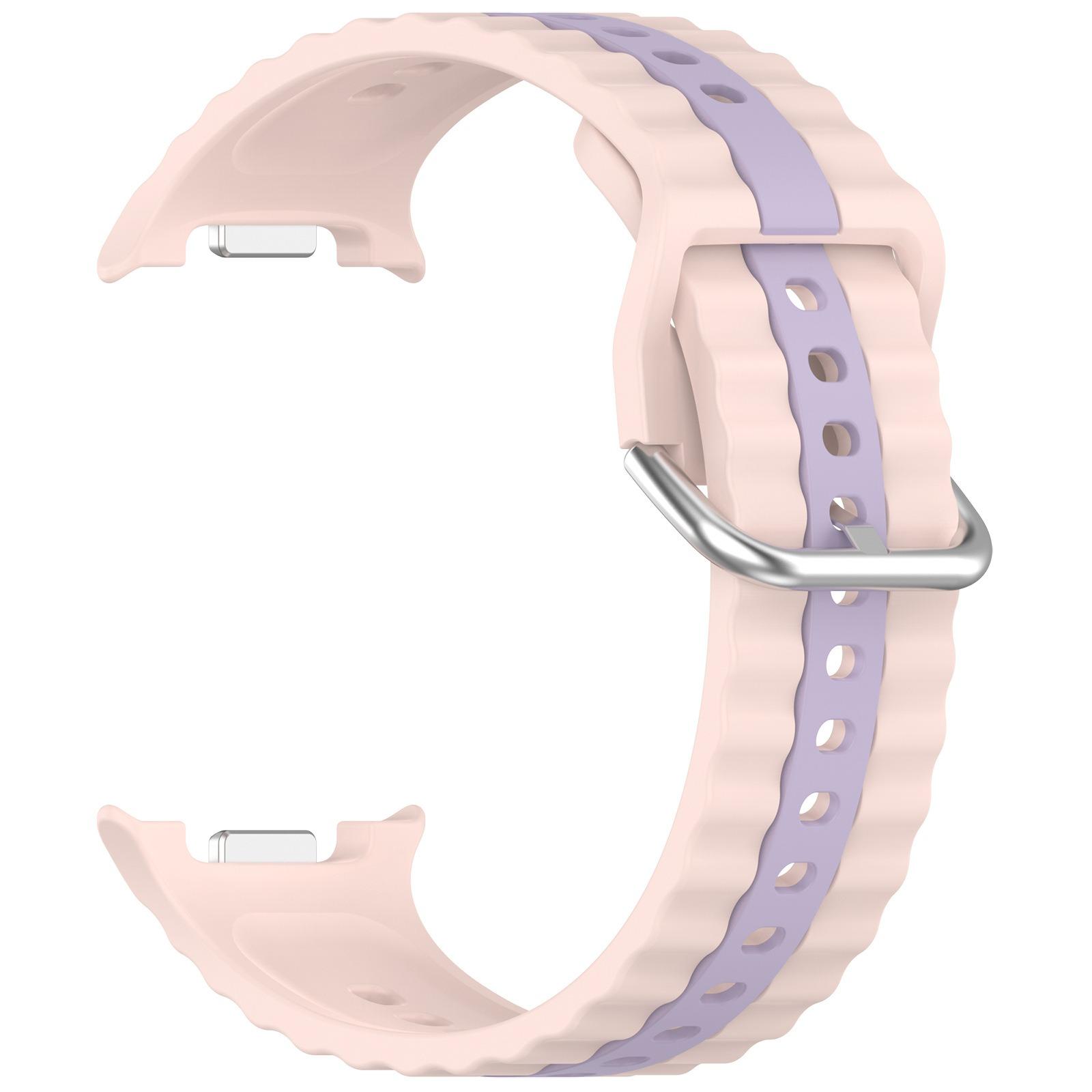 

Silicone Band for Samsung Galaxy Watch8 44mm/40mm/Watch8 Classic 46mm Dual Color Watch Strap Pink/Purple