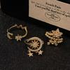 Medieval Small Fragrant Style French Retro Star Full Diamond Tassel Open Ring Niche Design Light Luxury High-End Accessories