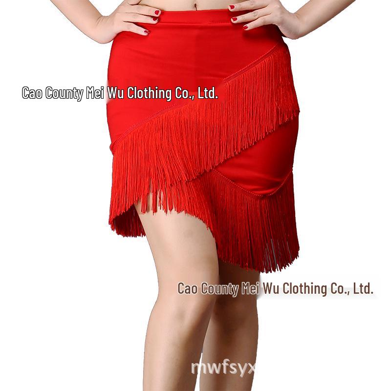 Adult Tassel Irregular Mini Skirt for Latin Dance Performance