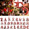 Christmas Alphabet Letter A Hanging Ornament with Snowman Decorative Plush Letter for Holiday Tree Decoration Party Home Office