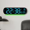6651R RGB LED Digital Wall Clock Living Room Large Display Week Date Temperature Alarm Clock