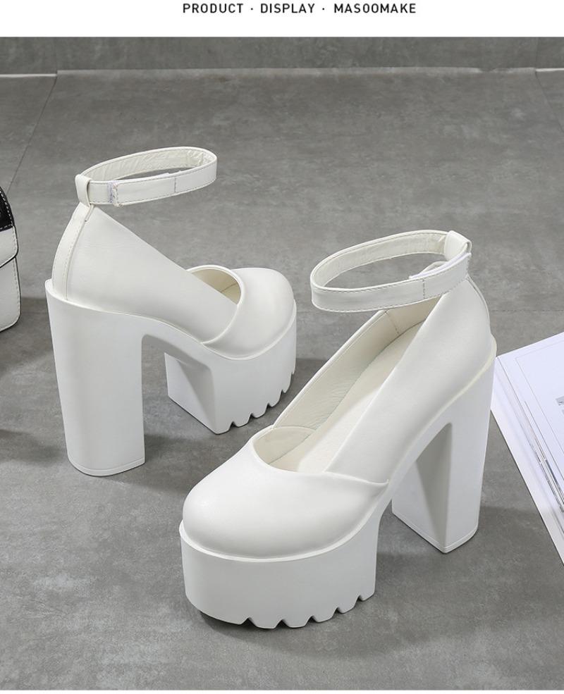 Fashion New Arrival Women's Fashion Boots with Waterproof Platform and Thick Heels 14cm Chunky Heel, High Heels for Nightclub and Show