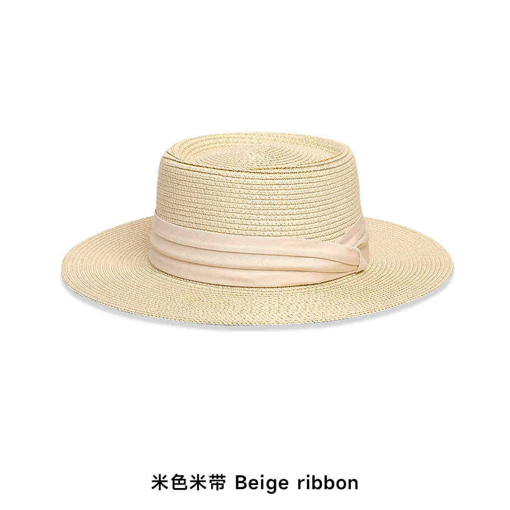 French Hat, Women's Summer Hat, Large Brim, Beach Sunscreen, Sunshade, Straw Hat, Versatile Flat Top Sun Hat