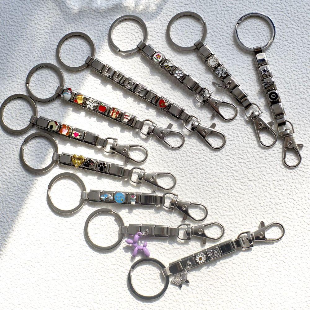 Italian Charm Love Italian Charm Chain Stainless Steel Car Keychain Fun Modular Bracelet Gift
