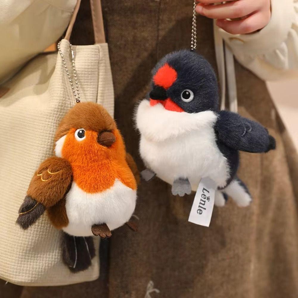 Simulation Birds Plush Pendant Cute Animal Bird Doll Pendant Plush Bird Keychain Children Gift