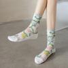 Flower Embroidery Crystal Silk Socks Summer Elastic Long Socks Hollow Out Thin Breathable Mesh Lace Socks Ultra-thin Transparent