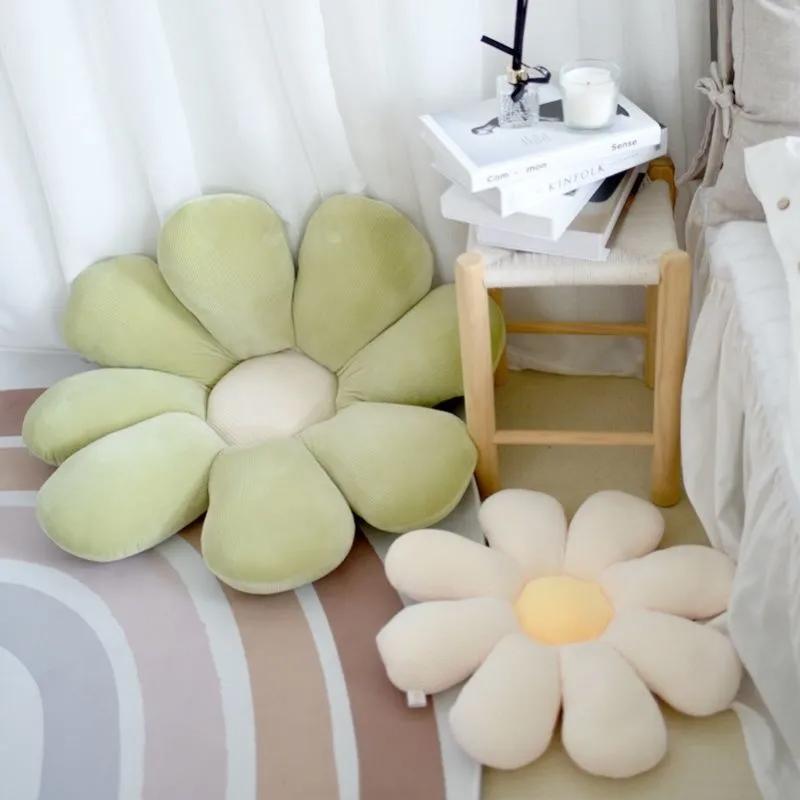Almohada de Flor de Margarita Pequeña Lindo Cojín de Peluche de Flor de Sol Sofá Cama Sala de Estar Cojín Almohada Dormitorio