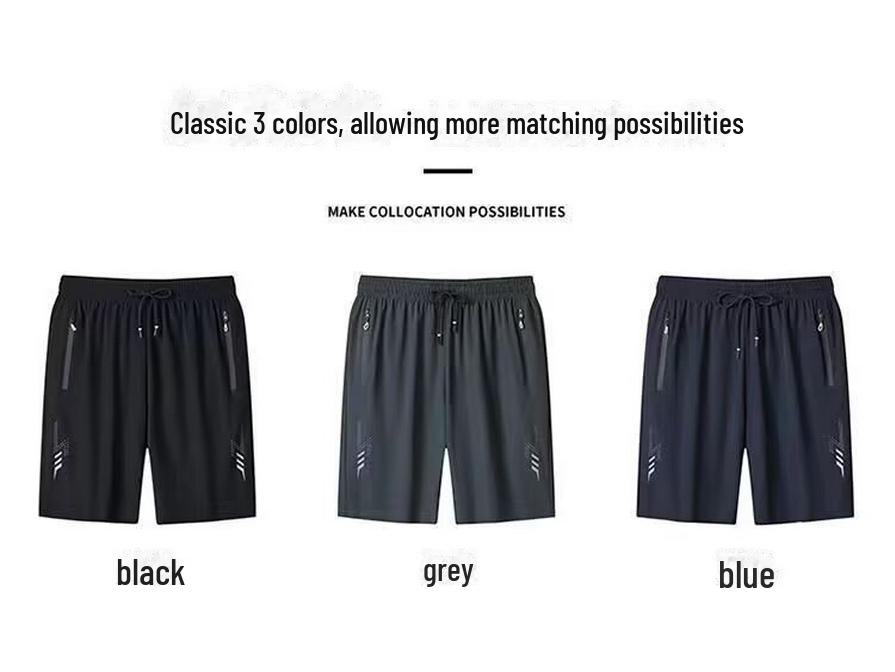 Ανδρικά Καλοκαιρινά Αθλητικά Σορτς από Μετάξι Πάγου - Αναπνέοντα, Φαρδιά, Ελαφριά, Μεγάλο Μέγεθος