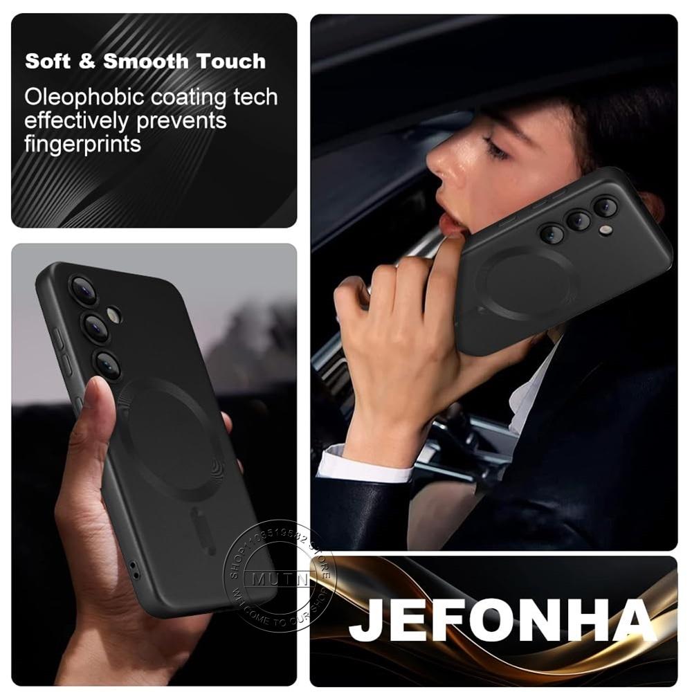 Matt Mjukt Skal för Samsung S24FE S25 S24 S23 S22 Note20 Ultra S21 S20 Plus FE Magsafe Telefonskal Stöttåligt Skal Anti-Repor