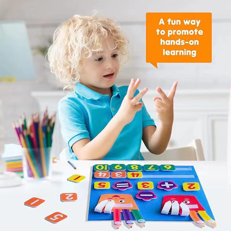 Felt Finger Math Learning Board: DIY Educational Toy for Addition and Subtraction