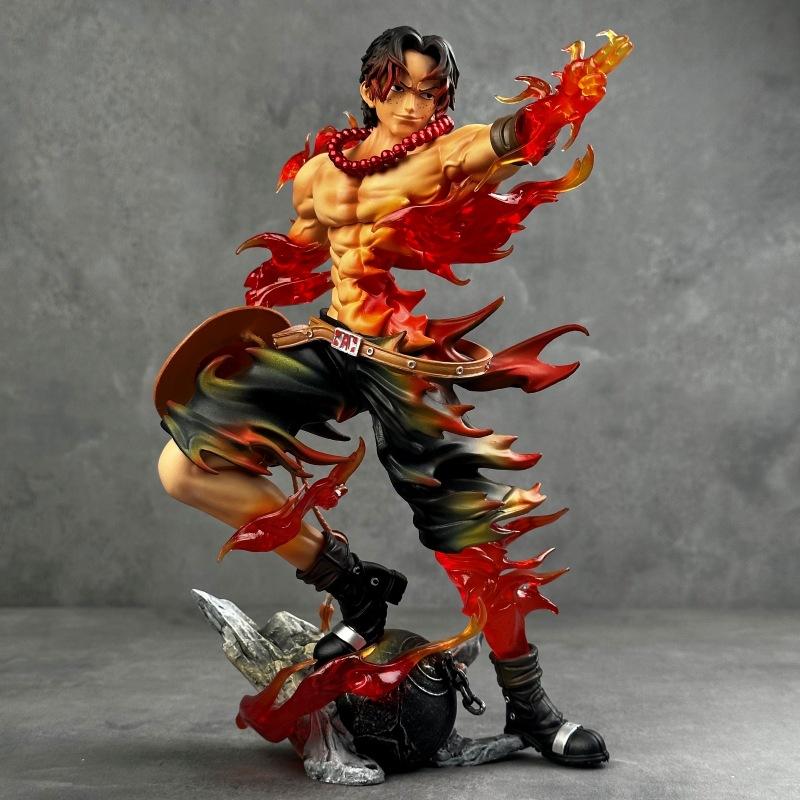 26cm/10.2inches One Piece Ace Anime Figure Portgas·D· Ace Action Figurine Pvc Model Statue Collection Ornaments Decoration Toys