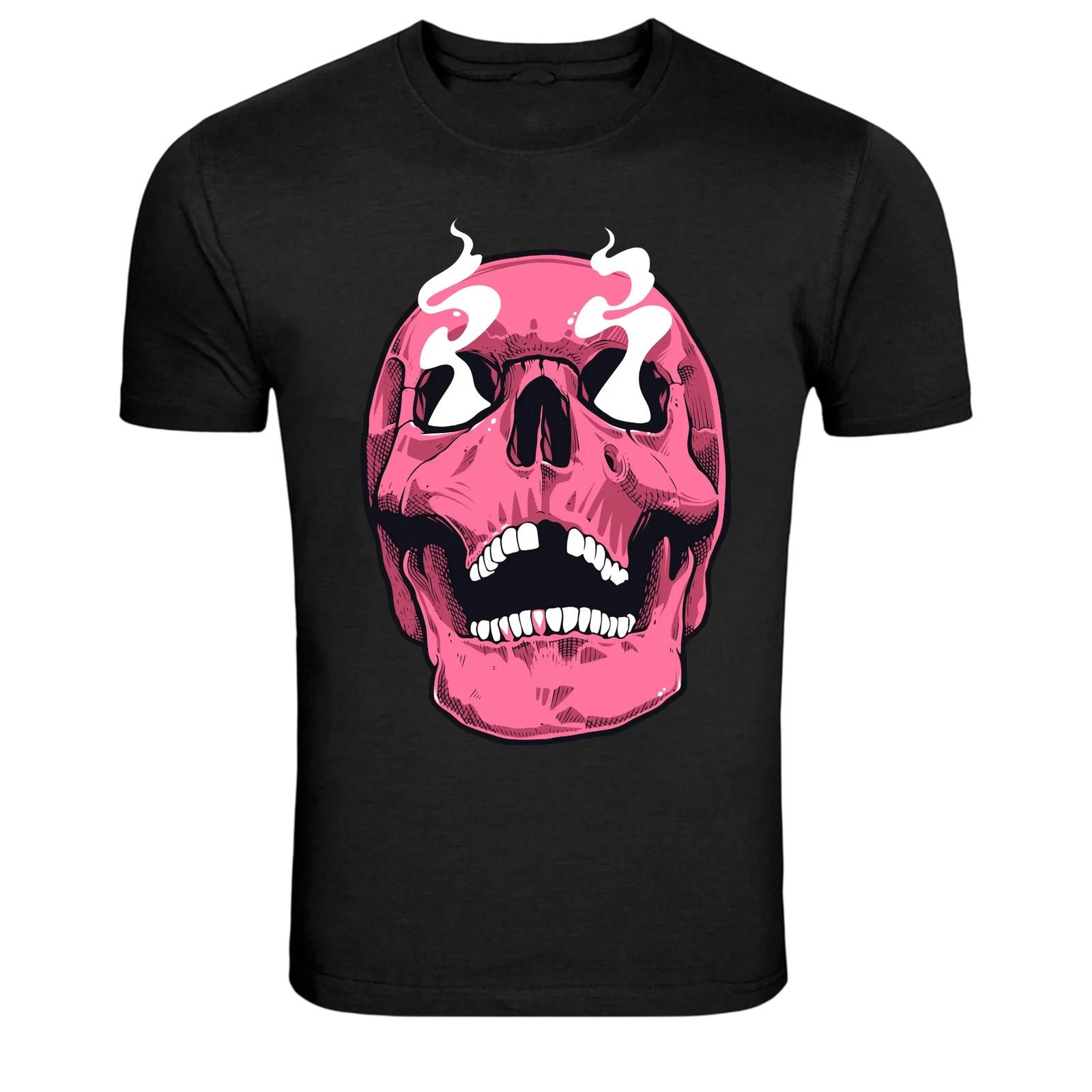 Pink Skull Smoking Dark Gothic Skeleton T-Shirt XXXXL