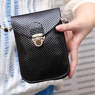 Women Mobile Phone Bags  Small Change Purse Female Woven Buckle Shoulder Bags Mini Messenger Bag