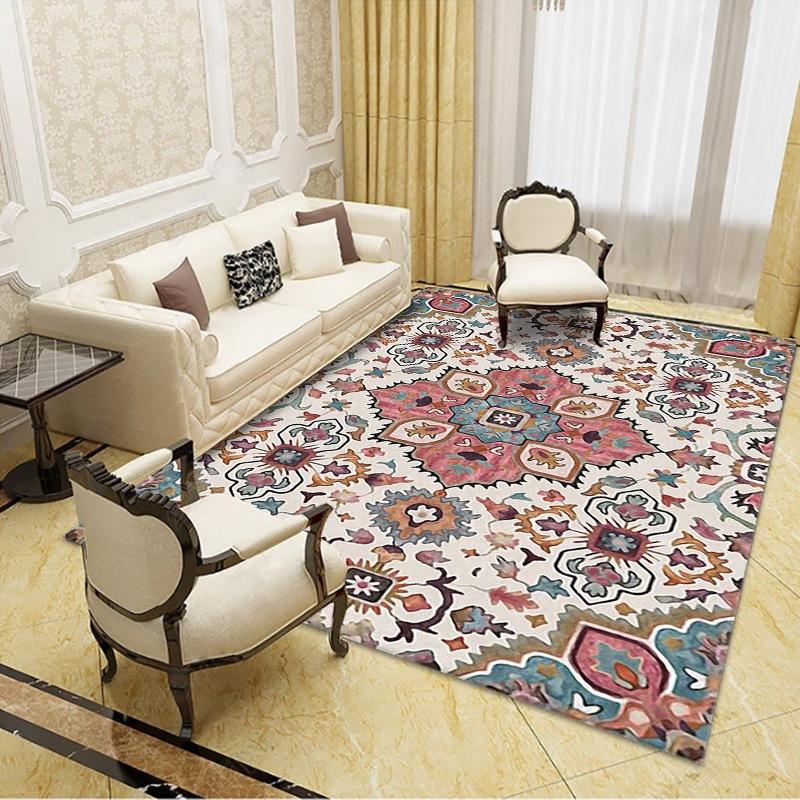 European Style Living Room Carpet Printed Living Room Coffee Table Carpet Study Floor Mat Bedroom Bedside Carpet