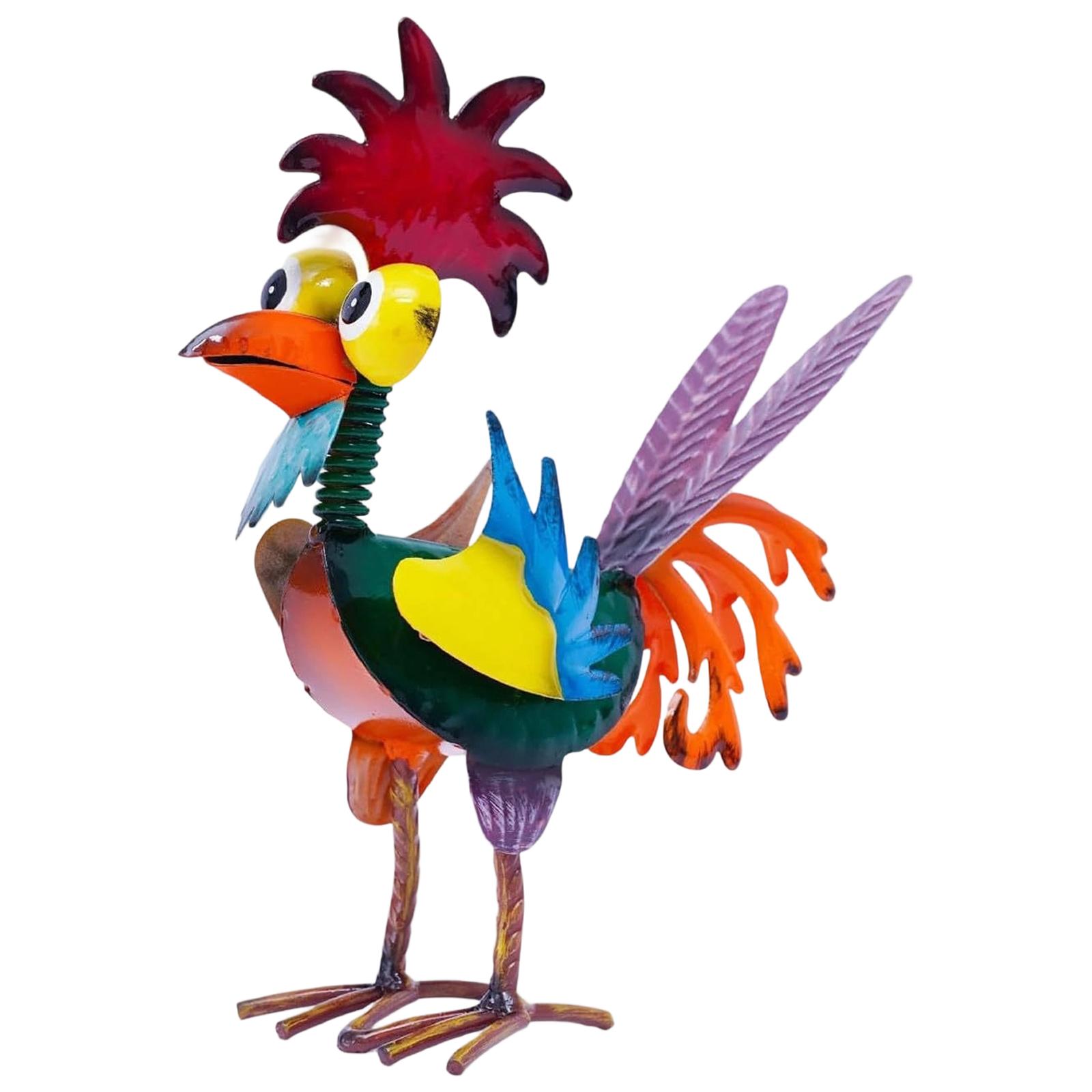 

Garden Metal Rooster Statue, Outdoor Animal Statue, Chicken-shaped Ornament, Patio Art, Suitable For Backyard, Patio, And Decoration. One Size