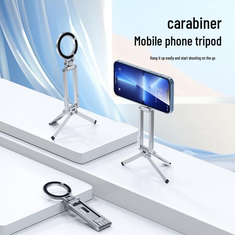 Aluminum Alloy Magnetic Multi-functional Desktop Phone Holder for Travel and Live Streaming