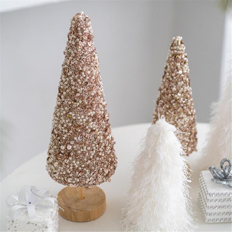 Holidays Tabletop Ornament Miniature Christmas Tree for Home Party Decoration Stylish Foam Sequins/Plush Trees Jewelry