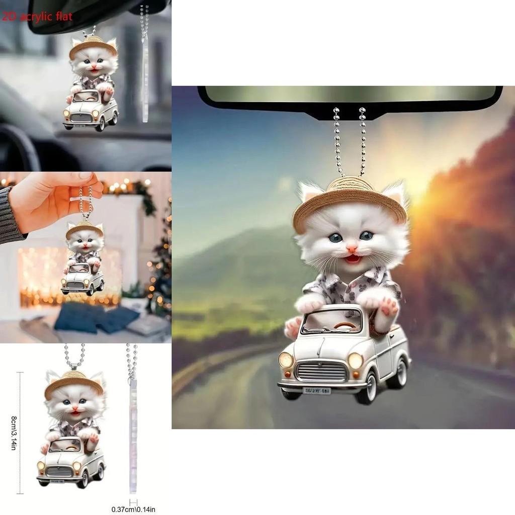 Cat Acrylic Enchanting Hanging Decoration For Car Interior With Appeal Cute
