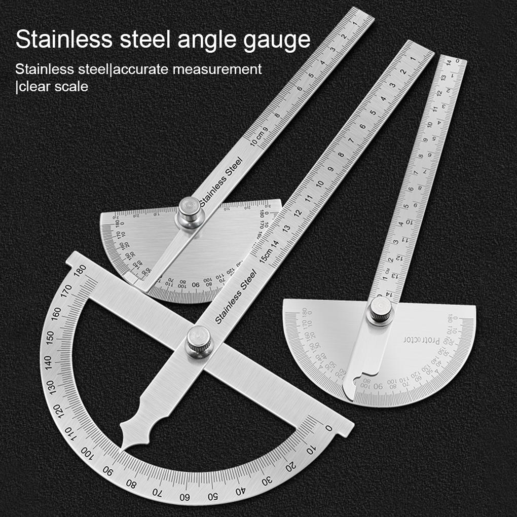 180° Protractor Woodworking Worker Stainless Steel Adjustable Rotary Measuring Tools Measurement Gauge Measure Tool Device