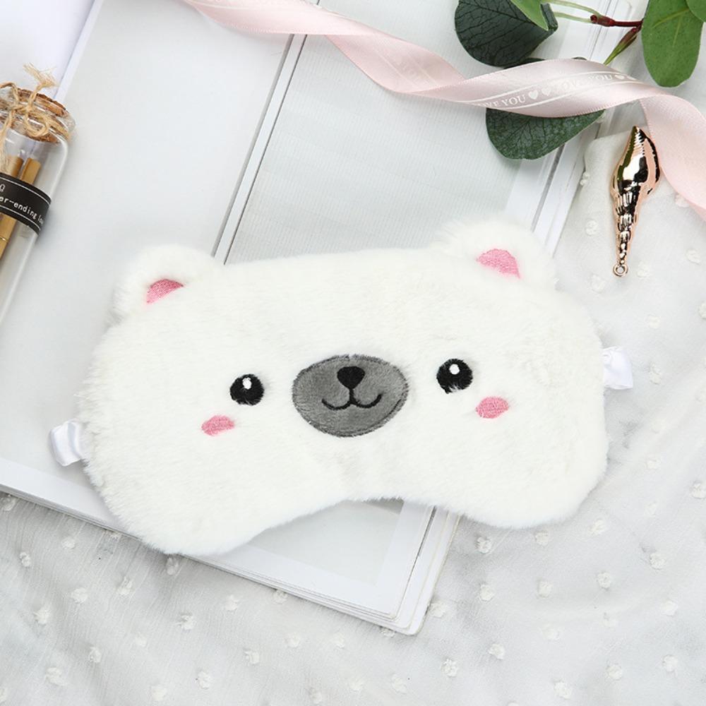 Cute Plush Sleep Eye Mask Skin-friendly Sleeping Eye Cover New Eyepatch Nap Dream Night