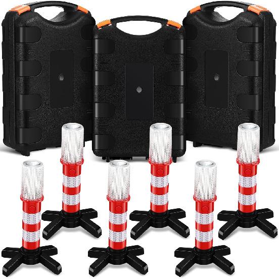 6 Pcs LED Road Flares Emergency