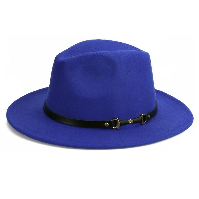 Popular European and American Classic Retro Woolen Top Hat Men's and Women's Fashion Flat-brimmed Church Top Hat Jazz Hat