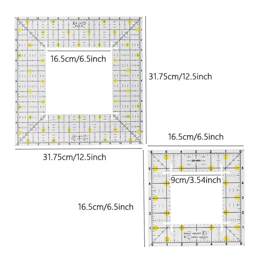 Acrylic Square Ruler Clothing Tailor Ruler Patchwork Ruler Middle Cutout Design Sewing Accessories Seam Needlework Stitch