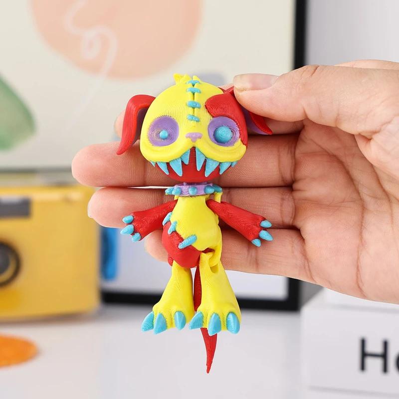 Halloween 3D Printed Toys Cute Cartoon Figure Models Home Tabletop Ornaments Decorative Crafts Children's Gifts Movable Humanoid
