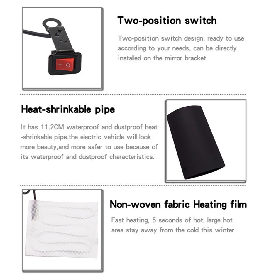 Universal Electric Hand Grip Handlebar Heating Non-woven Winter Cold Protection
