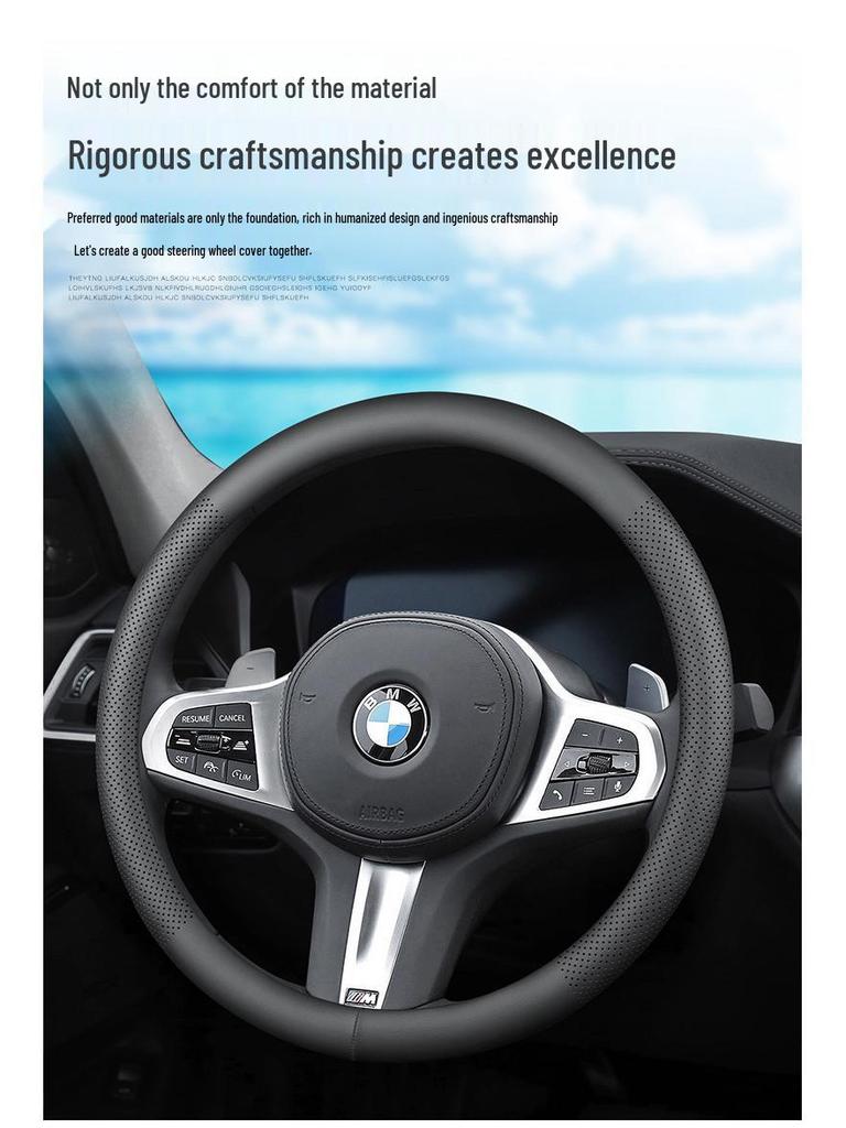 Ideal One Genuine Leather Steering Wheel Cover - Ultra-Thin, Universal Fit for Ideal L7, L8/L9, All-Season