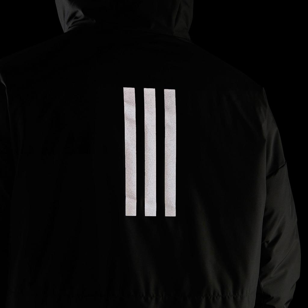 adidas Letter Print Hooded Sports Casual Cotton Jacket Men Jacket Black HG6012