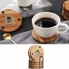 6PCS Round Insulated Cup Pad 2 in 1 Party Cup Mat Set Wood Coaster with Bottle Opener  Dining Table