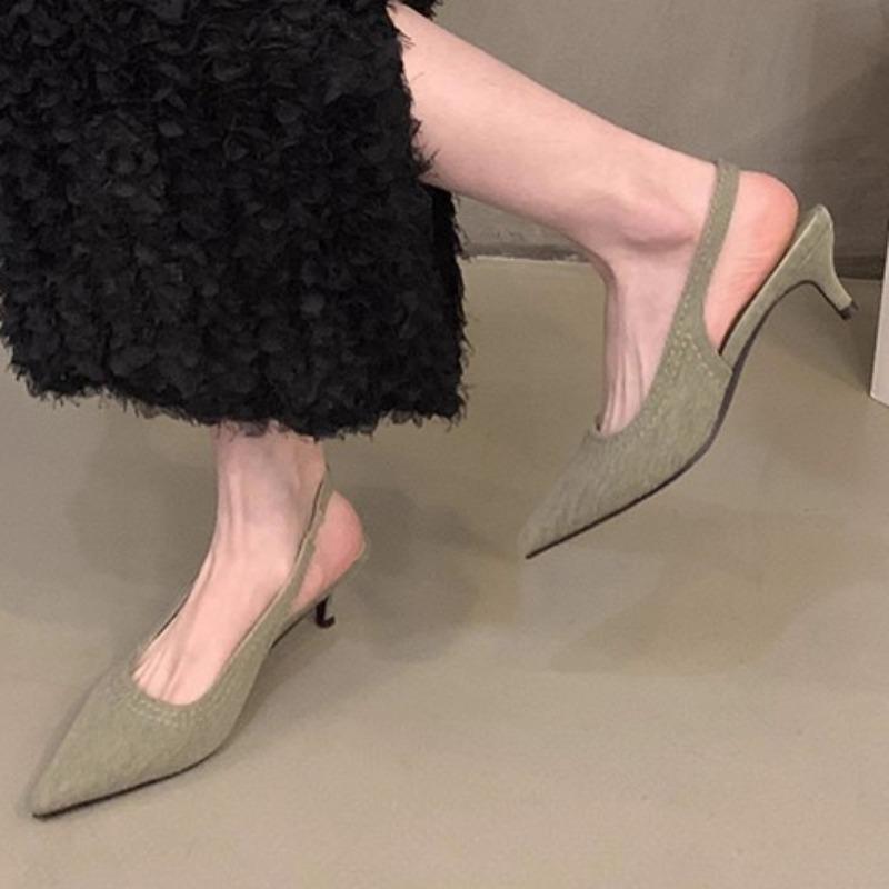 Summer New Womens Sexy Pointed Toe Simple Solid Color Womens Shoes Outdoor Casual Shallow Slip-on Women's Sandals Large Size