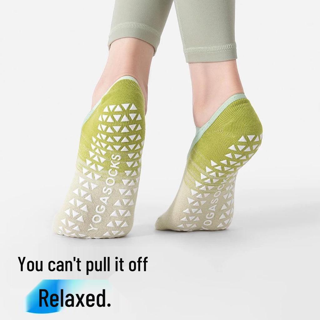 Gradient Silicone Non-slip Mid-calf Women's Yoga Socks - Versatile and Colorful for Sports and Pilates