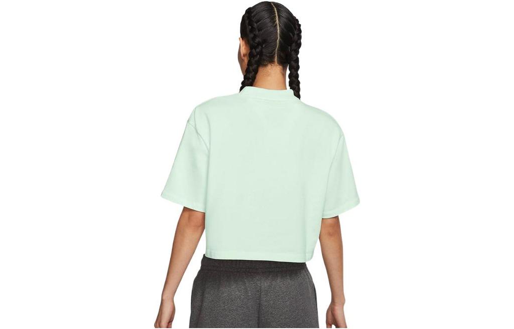 Nike Crop Tops Women's Light Green Crew Neck Moderate CJ3758-394