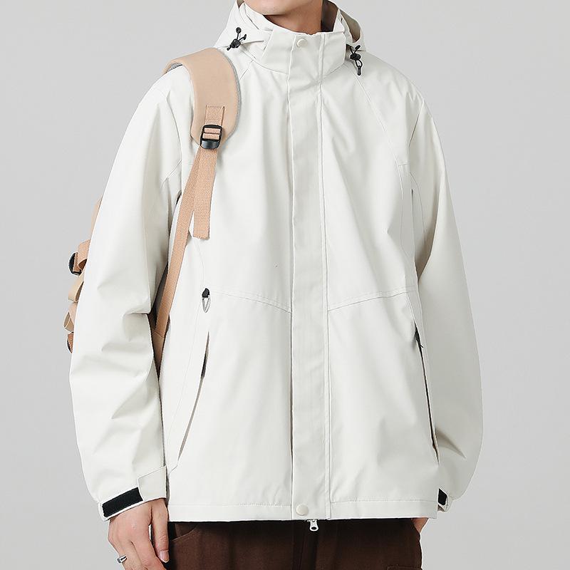 

Мужская универсальная весенняя уличная ветровка со съемным капюшоном 4XL