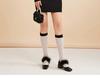 Eng anliegendes Strickkleid für Damen: Würziger Stil, Rundhalsausschnitt, Durchsichtig, Hüftbetont, Kurzer Rock für Herbst/Winter