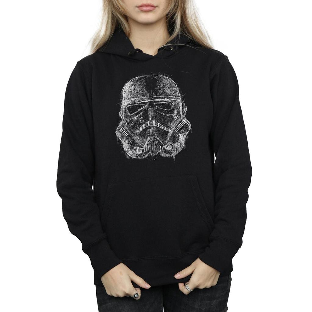STAR WARS Womens/Ladies Stormtrooper Scribble Helmet Hoodie