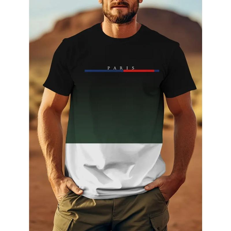 

Мужская летняя модная футболка для отдыха больших размеров с цветным градиентным принтом - Мягкая полиэстеровая ткань средней эластичности Летняя мужская одежда свободного кроя 2XL зелёный