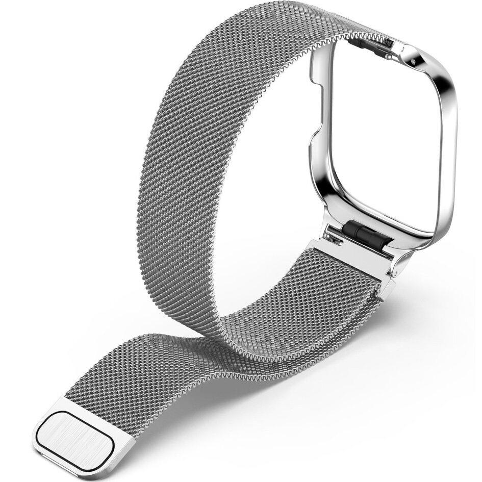 Mailänder Armband mit Gehäuse für Xiaomi Redmi Watch 3 Active, Silber