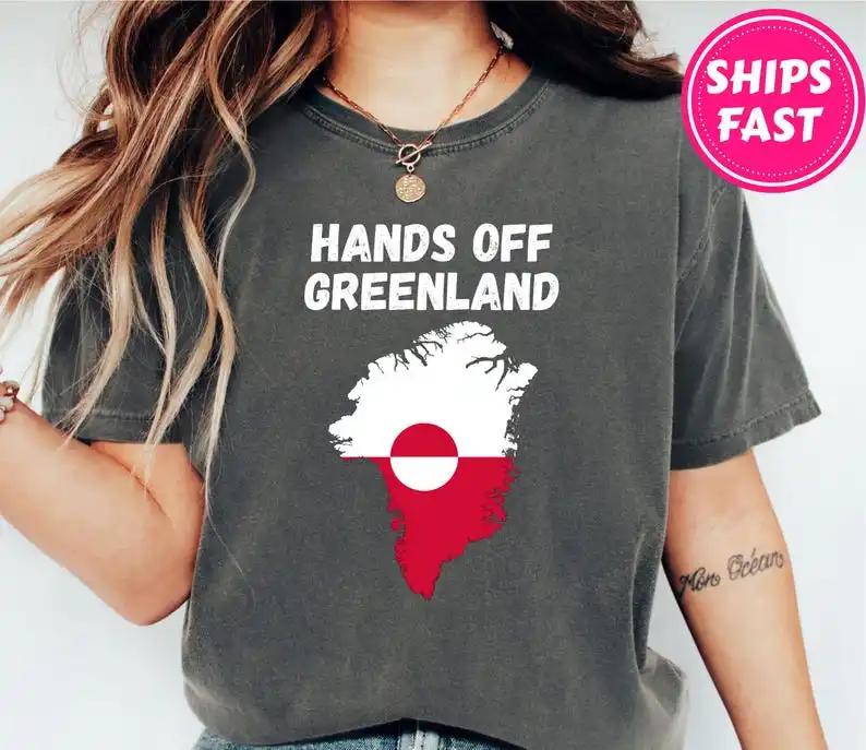 Hands Off Greenland is not for sale Shirt Greenland Is Ours TShirt Greenlandic Flag Shirt S